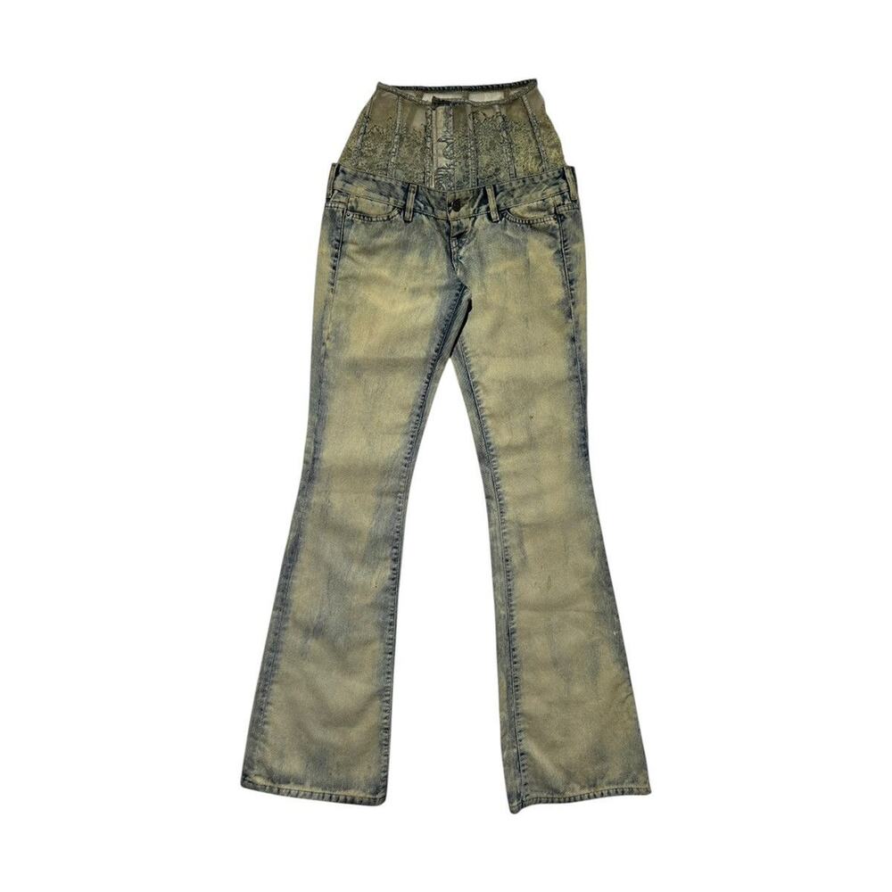 D-every corset lace flare denim